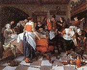 Jan Steen Celebrating the Birth oil on canvas
